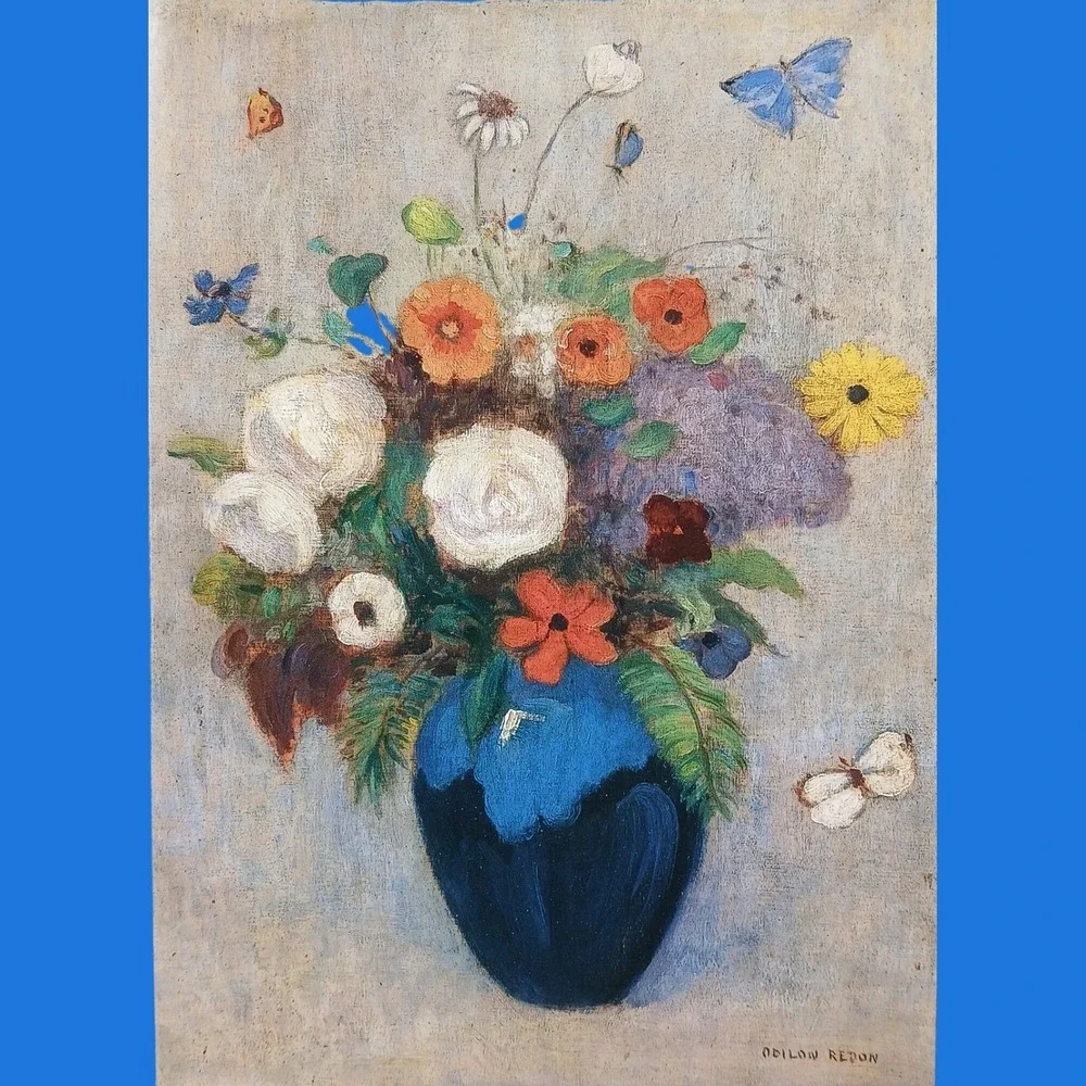 Odilon Redon Flowers in a Vase Art Note Card Blank Greeting Card Phoenix Museum